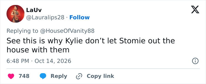Comment about Kylie not letting her child out with Kim Kardashian's daughters Comment about Kylie not letting her child out with Kim Kardashian's daughters