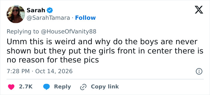Tweet criticizing boys' absence in photos of Kim Kardashian's daughters Tweet criticizing boys' absence in photos of Kim Kardashian's daughters