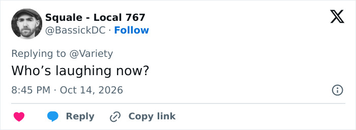 Tweet questioning who's laughing in James McAvoy bullying case Tweet questioning who's laughing in James McAvoy bullying case
