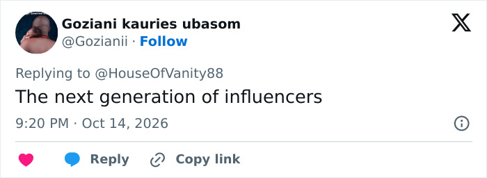 Twitter reply mentioning next generation of influencers related to Kim Kardashian outfits Twitter reply mentioning next generation of influencers related to Kim Kardashian outfits