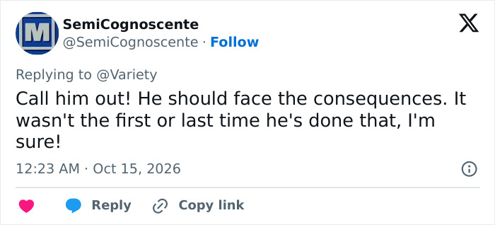 Tweet calling for accountability in James McAvoy bullying case Tweet calling for accountability in James McAvoy bullying case