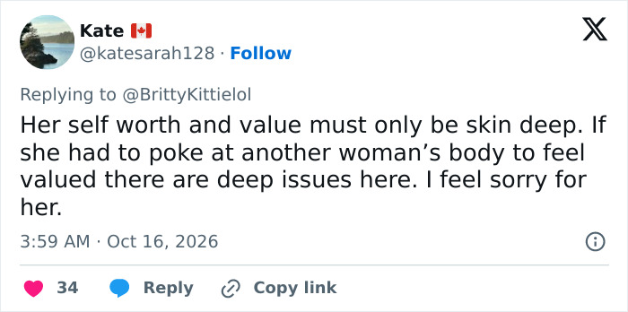 Social media reply questioning MAGA influencer's self worth and values