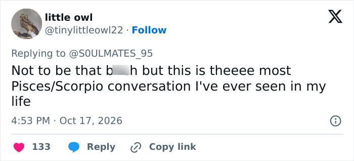 Social post calling a conversation during Hollywood star cheating scandal typical for Pisces and Scorpio Social post calling a conversation during Hollywood star cheating scandal typical for Pisces and Scorpio
