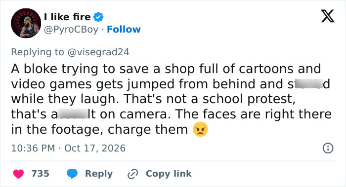 Tweet about shopkeeper defending store during France riots and being attacked