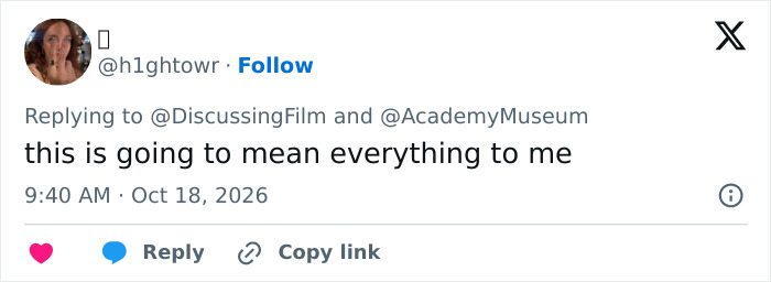 Tweet expressing emotional impact of trans actress hormone therapy conversation