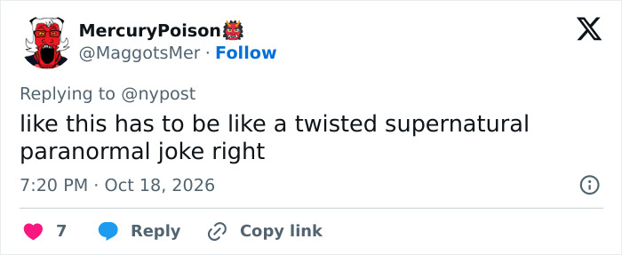 Tweet doubting the reality of supernatural priest incident