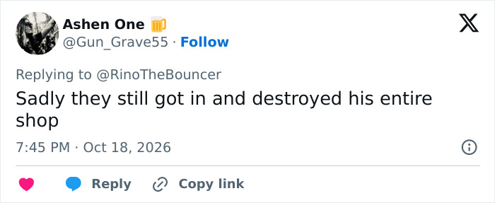 Tweet about shopkeeper's store destroyed during France riots