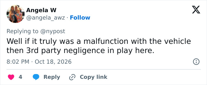 User discusses vehicle malfunction and third party negligence in soccer game incident User discusses vehicle malfunction and third party negligence in soccer game incident