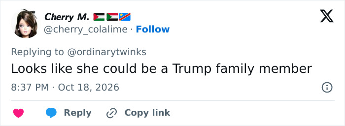 Tweet suggesting Taylor Swift looks like a Trump family member Tweet suggesting Taylor Swift looks like a Trump family member