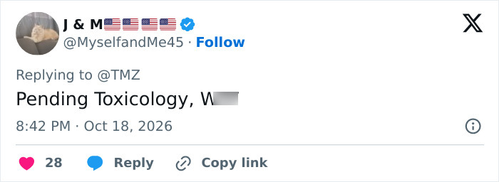 Social media comment mentioning pending toxicology report related to soccer game incident Social media comment mentioning pending toxicology report related to soccer game incident