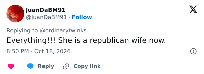 Tweet claiming Taylor Swift is a republican wife now Tweet claiming Taylor Swift is a republican wife now