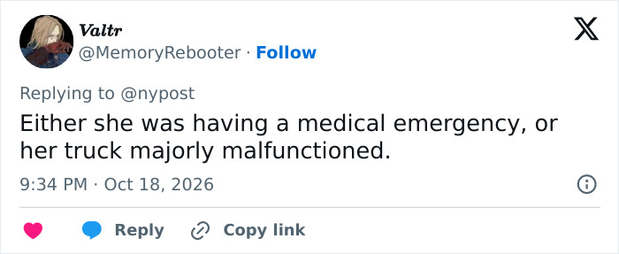Social media comment speculating medical emergency or truck malfunction in soccer game incident Social media comment speculating medical emergency or truck malfunction in soccer game incident