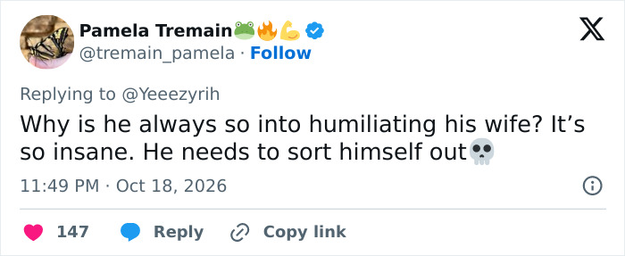 A social media comment discussing backlash over Kanye West and Bianca Censori