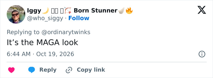 Tweet referencing Taylor Swift's surprise transformation as the MAGA look Tweet referencing Taylor Swift's surprise transformation as the MAGA look