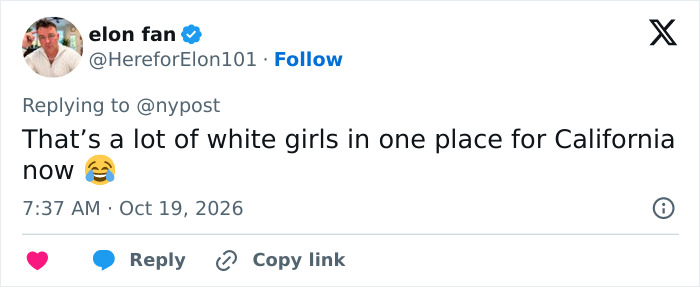 Tweet commenting on presence of many white girls in California sorority scandal