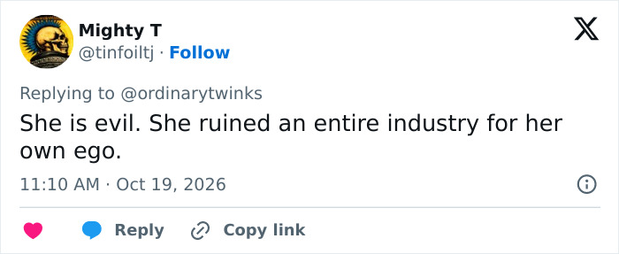 Tweet criticizing Taylor Swift's impact on the music industry and ego Tweet criticizing Taylor Swift's impact on the music industry and ego
