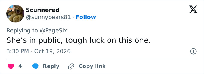 X post commenting on Taylor Swift’s tense moment with a fan at a public Chiefs game.
