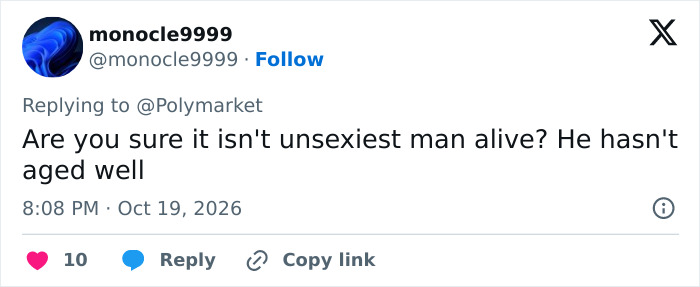 A tweet criticizing Noah Wyle and questioning his chances to win a famous title.