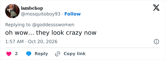 Social media comment criticizing plastic surgery trend among models, saying they look crazy now. Social media comment criticizing plastic surgery trend among models, saying they look crazy now.
