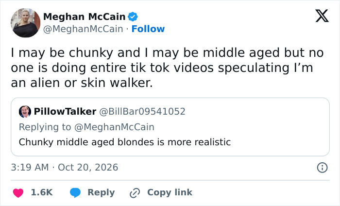 Post by Meghan McCain responding to comments regarding Susan Dell and MAGA face trends. Post by Meghan McCain responding to comments regarding Susan Dell and MAGA face trends.