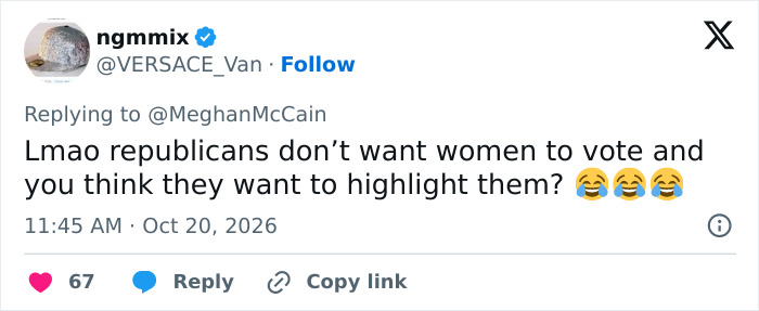 A social media post commenting on how Republicans view women in a discussion on MAGA Face trends. A social media post commenting on how Republicans view women in a discussion on MAGA Face trends.