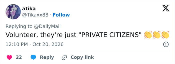 Social media post discussing Meghan Markle's food bank visit and a volunteer's reaction.