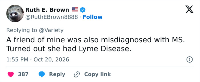 A social media user shares an experience about an MS misdiagnosis related to Christina Applegate news. A social media user shares an experience about an MS misdiagnosis related to Christina Applegate news.