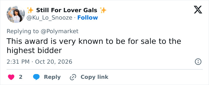 A social media post criticizing the famous title award regarding Noah Wyle.