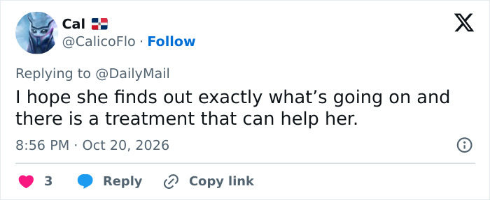 A tweet wishing Christina Applegate finds answers and treatment options for her health journey. A tweet wishing Christina Applegate finds answers and treatment options for her health journey.