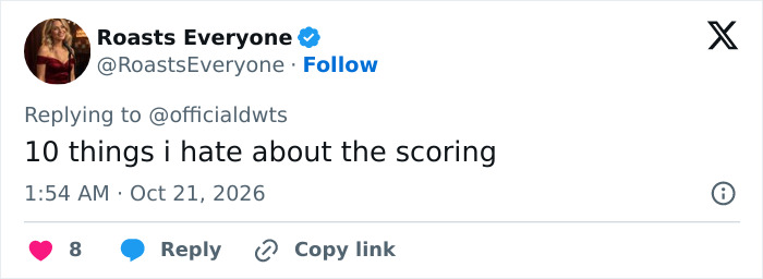 A post criticising the scoring after a Hollywood actress is slammed for a tribute on a reality show.
