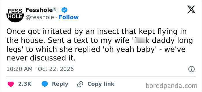 Anonymous confessions post about a funny text message miscommunication between spouses.