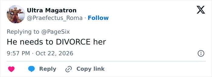 Social media post commenting on Kristen Bell and Dax Shepard's marriage
