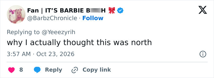 A fan tweet mistaking Natalie Nunn for North West during her Halloween transformation look.