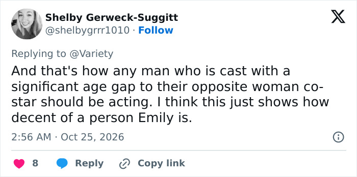 A social media post supporting Young Sheldon star Emily Osment for speaking out A social media post supporting Young Sheldon star Emily Osment for speaking out