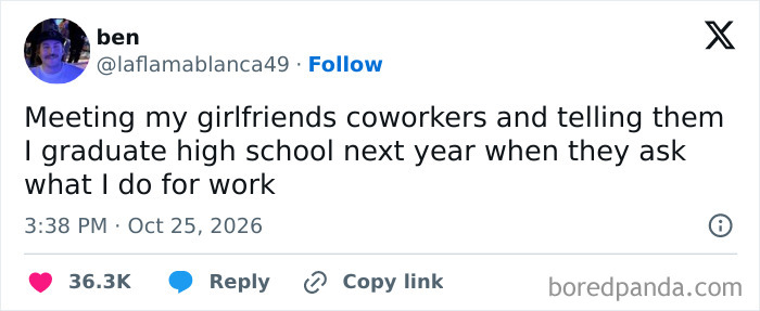 A funny post from a list of hilarious tweets about joking with a girlfriend's coworkers