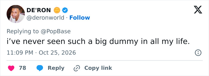 A tweet responding to Nicki Minaj's speech at Trump rally calling her a big dummy.