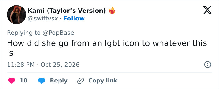 A social media reaction to Nicki Minaj's speech at Trump rally questioning her shift from an LGBT icon.