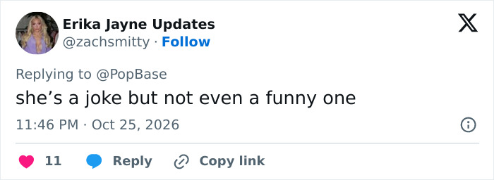 A tweet commenting on Nicki Minaj's Speech At Trump Rally calling her a joke.