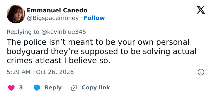 A social media tweet reacting to a Karen couple calling police on a restaurant manager over unpaid ribs. A social media tweet reacting to a Karen couple calling police on a restaurant manager over unpaid ribs.