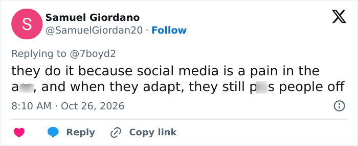 A comment by Samuel Giordano reacting to fan criticism over Chris Evans edited appearance. A comment by Samuel Giordano reacting to fan criticism over Chris Evans edited appearance.