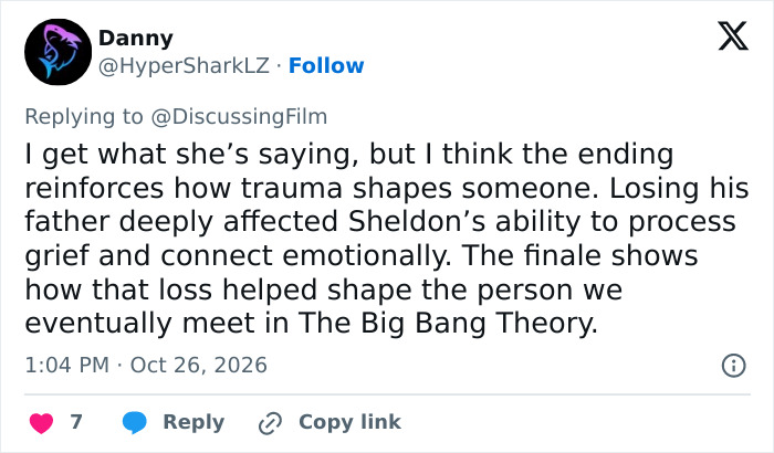 Social media post explaining how trauma shaped Sheldon in connection to the Jim Parsons Sheldon return. Social media post explaining how trauma shaped Sheldon in connection to the Jim Parsons Sheldon return.
