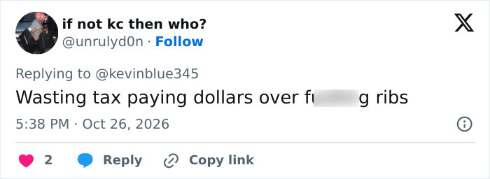 Online user commenting on a Karen couple wasting tax dollars over unpaid ribs. Online user commenting on a Karen couple wasting tax dollars over unpaid ribs.
