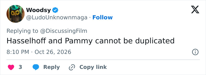 Fan comment regarding the Hollywood TV reboot stating Hasselhoff and Pammy cannot be duplicated.