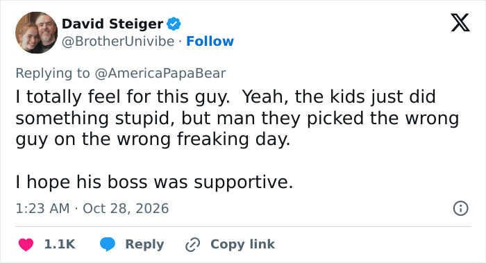 A comment online expressing sympathy for a store employee targeted by an Instagram prankster. A comment online expressing sympathy for a store employee targeted by an Instagram prankster.