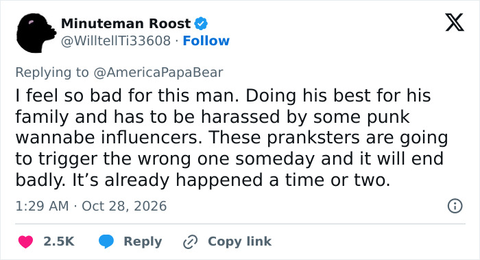 A social media post supporting the store employee harassed by an Instagram prankster. A social media post supporting the store employee harassed by an Instagram prankster.