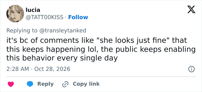 A tweet criticizing public enabling of body image issues amid Gracie Abrams transformation debate.