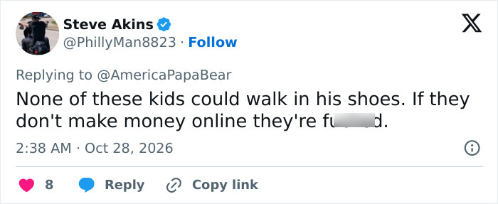 A tweet praising the store employee for his hard work while criticizing the behavior of the Instagram prankster. A tweet praising the store employee for his hard work while criticizing the behavior of the Instagram prankster.