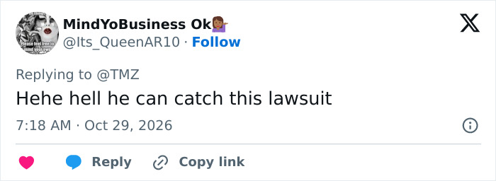 A comment mentioning a lawsuit after a TV show host sparks fury with an incident on set.
