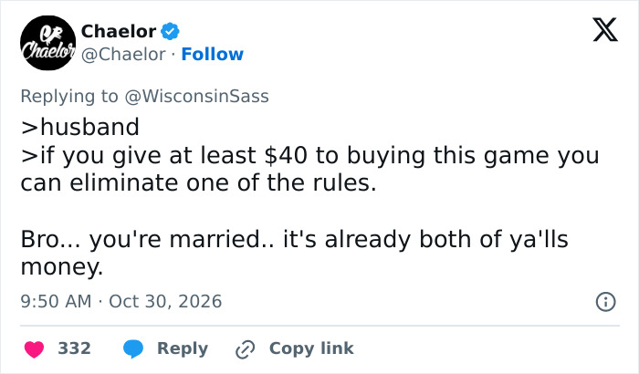 A post questioning marriage finances after a husband shamed online made his wife sign a contract. A post questioning marriage finances after a husband shamed online made his wife sign a contract.
