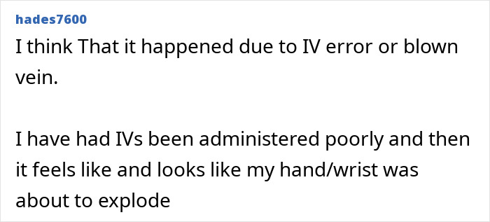 Comment suggesting IV error caused the Christa Pike botched lethal injection.
